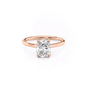 The Ellie Set With A 4.5 Carat Elongated Cushion Moissanite