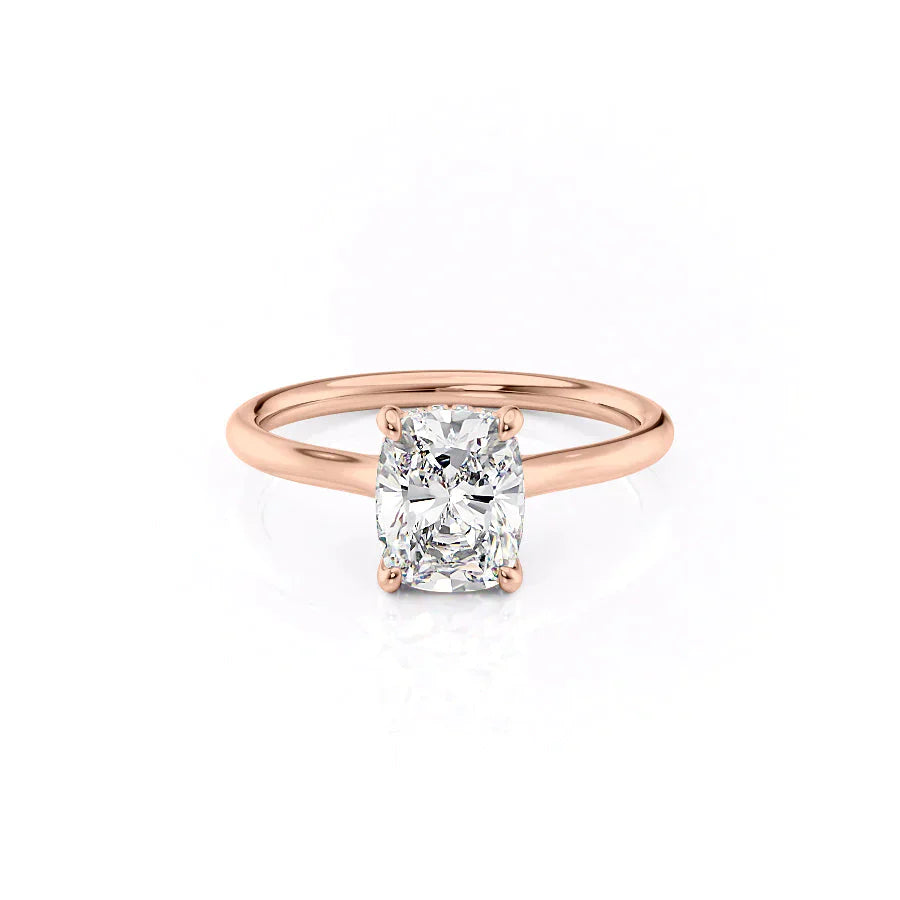The Ellie Set With A 1.5 Carat Elongated Cushion Lab Diamond