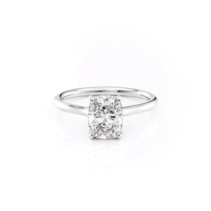 The Ellie Set With A 2.5 Carat Elongated Cushion Lab Diamond