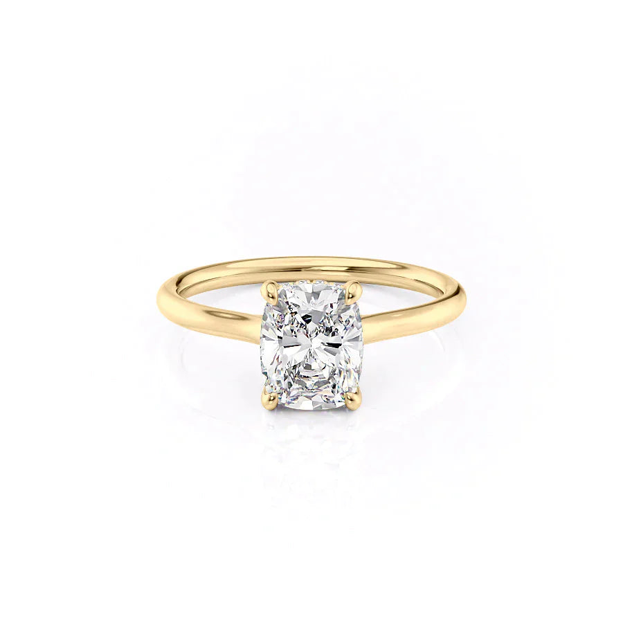 The Ellie Set With A 5 Carat Elongated Cushion Moissanite