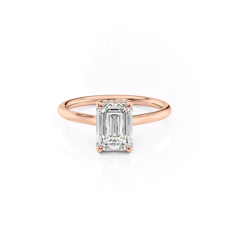 The Ellie Set With A 2.5 Carat Emerald Lab Diamond