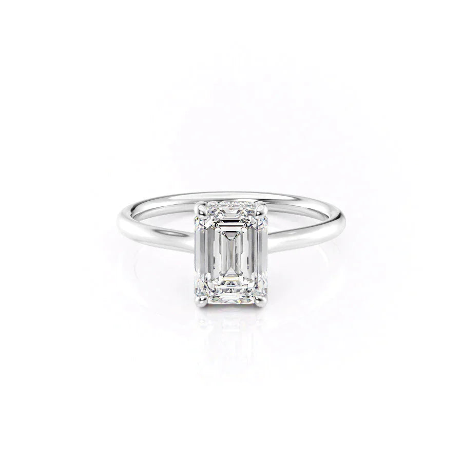 The Ellie Set With A 2.5 Carat Emerald Moissanite