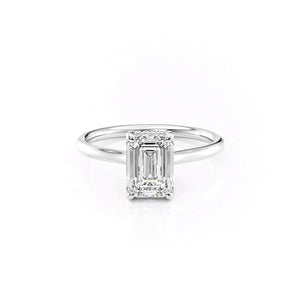 The Ellie Set With A 2.5 Carat Emerald Moissanite