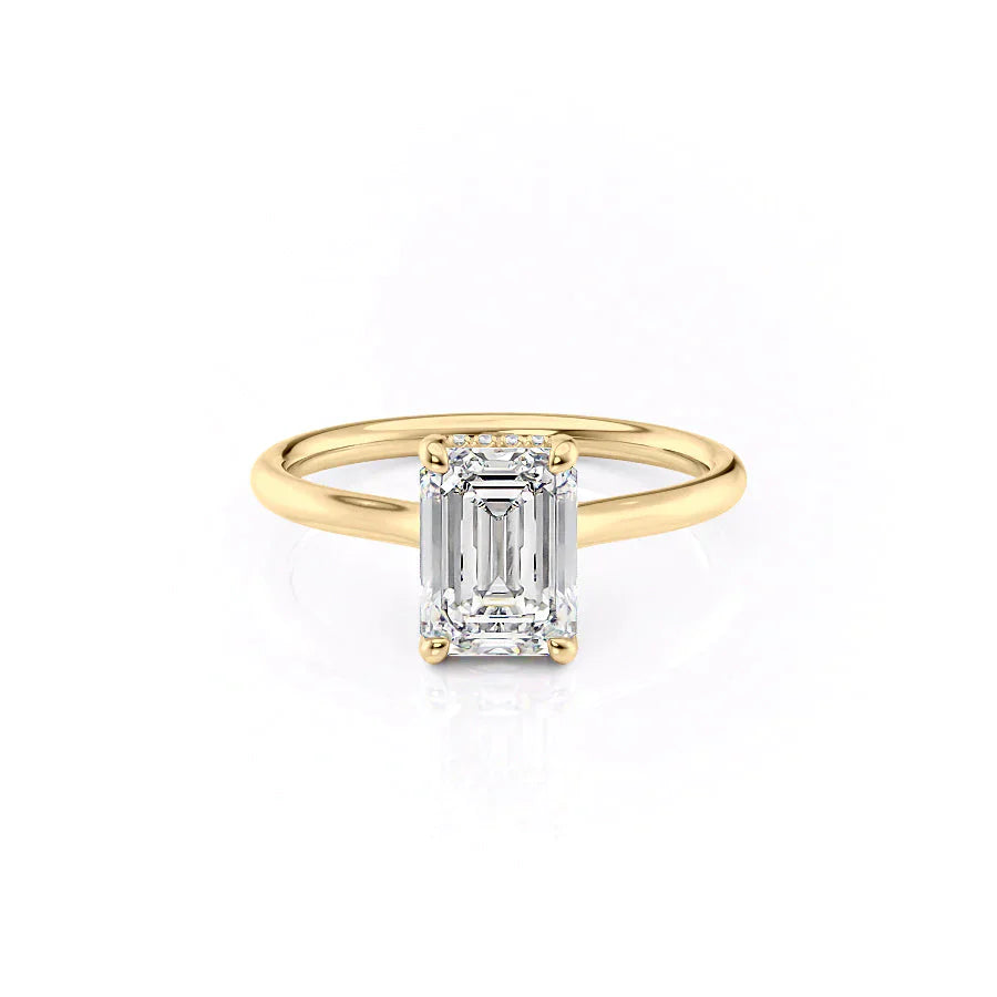 The Ellie Set With A 2 Carat Emerald Lab Diamond