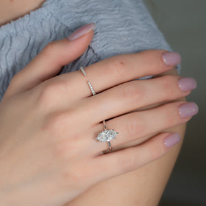 The Ellie Set With A 3 Carat Marquise Lab Diamond