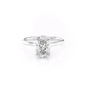 The Ellie Set With A 3 Carat Oval Moissanite