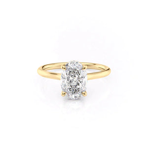 The Ellie Set With A 3 Carat Oval Moissanite