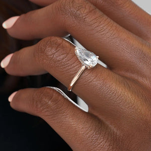 The Ellie Set With A 2 Carat Pear Lab Diamond