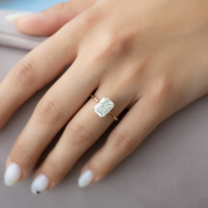 The Ellie Set With A 1.5 Carat Radiant Lab Diamond