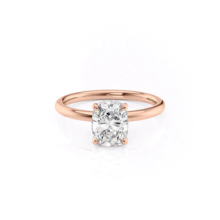 The Alex Set With A 1.5 Carat Elongated Cushion Lab Diamond