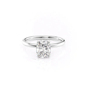 The Alex Set With A 5 Carat Elongated Cushion Moissanite