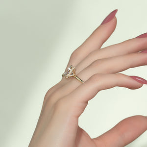 The Alex Set With A 3 Carat Elongated Cushion Moissanite
