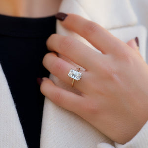 The Alex Set With A 5 Carat Emerald Moissanite