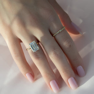 The Alex Set With A 5 Carat Emerald Moissanite