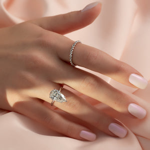 The Alex Set With A 2 Carat Pear Moissanite