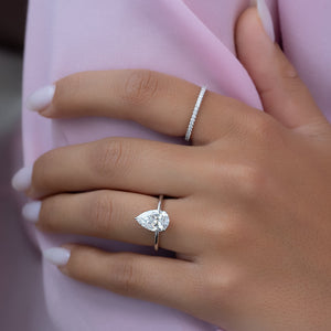 The Alex Set With A 2 Carat Pear Moissanite