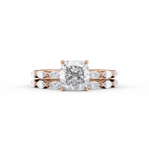 The Lucia Set With A 1.5 Carat Cushion Lab Diamond