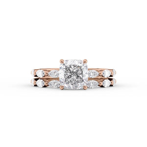 The Lucia Set With A 2.5 Carat Cushion Lab Diamond