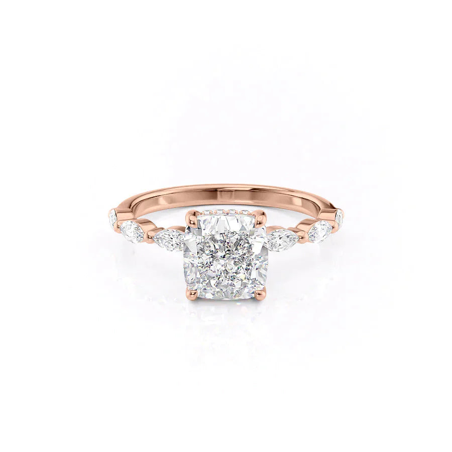 The Lucia Set With A 2.5 Carat Cushion Lab Diamond