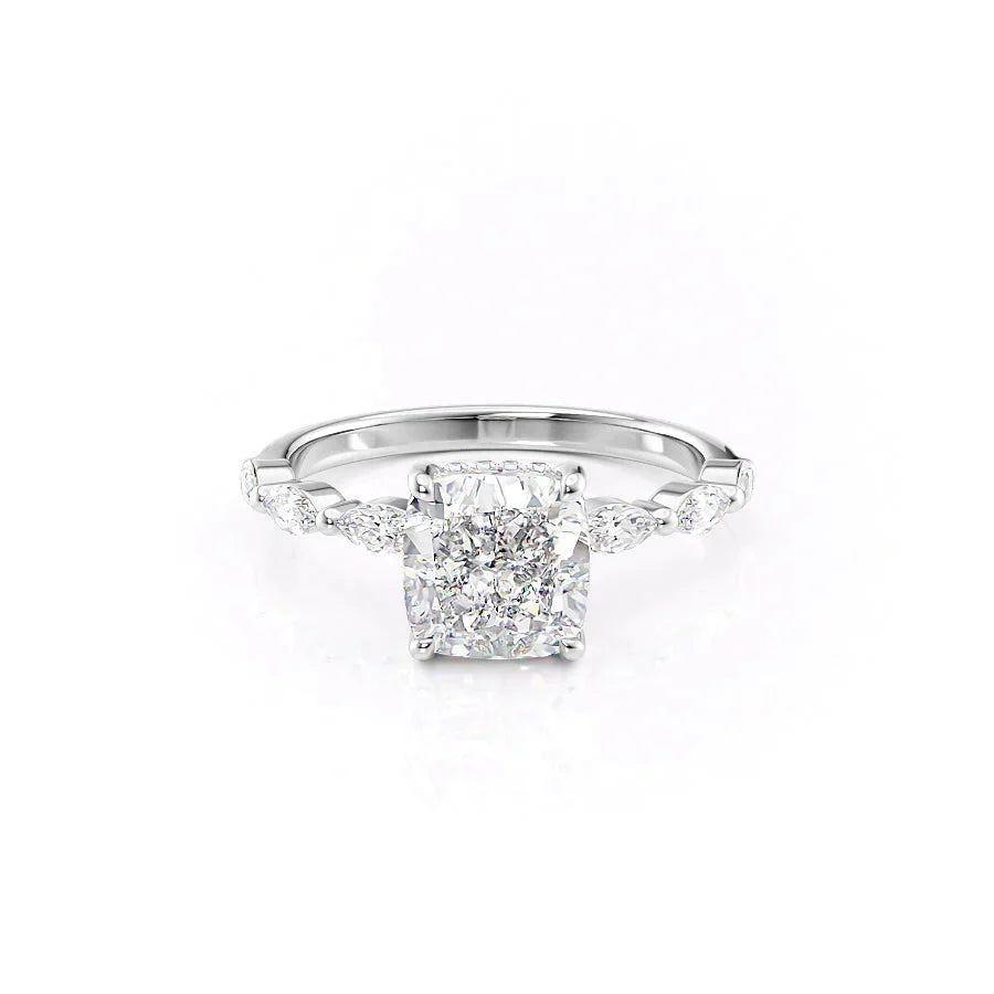 The Lucia Set With A 3 Carat Cushion Lab Diamond