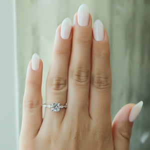 The Lucia Set With A 1.5 Carat Cushion Lab Diamond