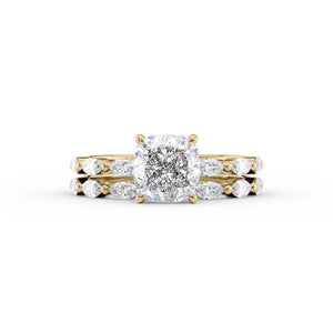 The Lucia Set With A 2.5 Carat Cushion Lab Diamond