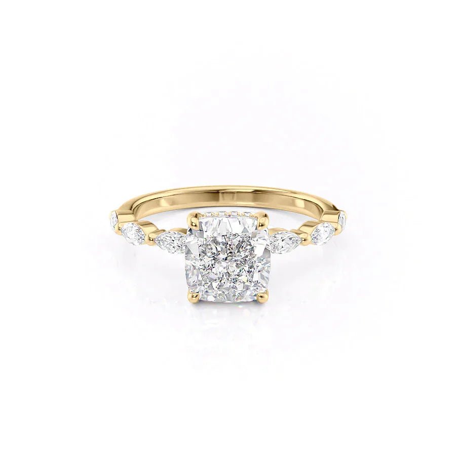 The Lucia Set With A 2.5 Carat Cushion Lab Diamond