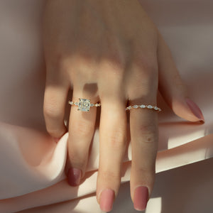 The Lucia Set With A 1.5 Carat Cushion Lab Diamond