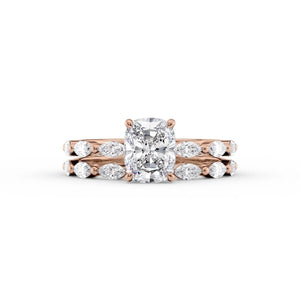 The Lucia Set With A 3 Carat Elongated Cushion Lab Diamond