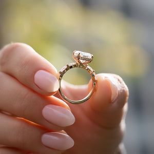 The Lucia Set With A 3 Carat Elongated Cushion Lab Diamond
