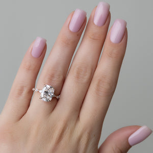 The Lucia Set With A 3 Carat Elongated Cushion Lab Diamond