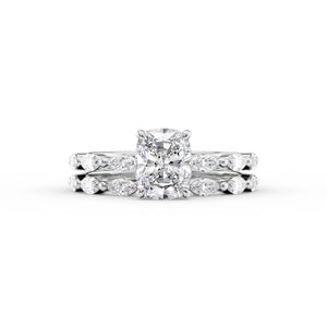 The Lucia Set With A 1.5 Carat Elongated Cushion Lab Diamond