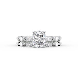 The Lucia Set With A 3 Carat Elongated Cushion Lab Diamond