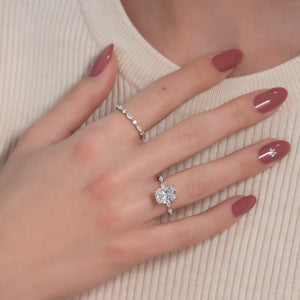 The Lucia Set With A 1.5 Carat Elongated Cushion Lab Diamond