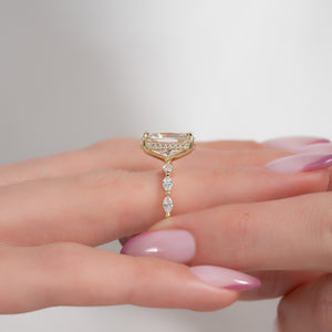 The Lucia Set With A 2 Carat Elongated Cushion Lab Diamond