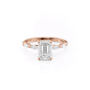 The Lucia Set With A 3 Carat Emerald Lab Diamond