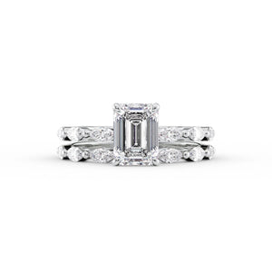 The Lucia Set With A 3 Carat Emerald Lab Diamond