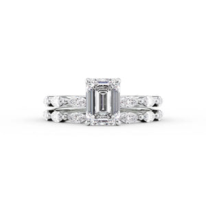 The Lucia Set With A 2 Carat Emerald Lab Diamond