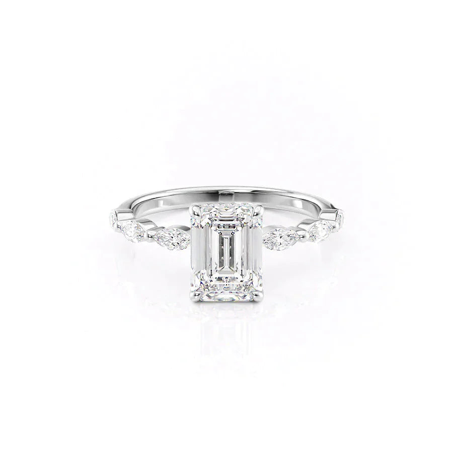 The Lucia Set With A 3 Carat Emerald Lab Diamond