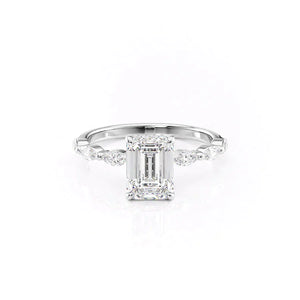 The Lucia Set With A 2.5 Carat Emerald Lab Diamond