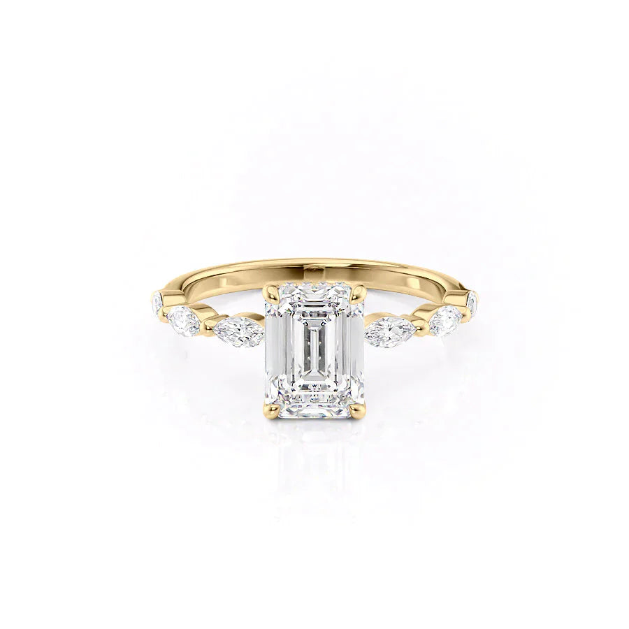 The Lucia Set With A 2 Carat Emerald Lab Diamond