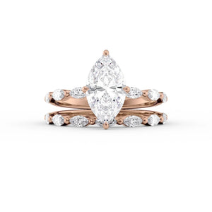 The Lucia Set With A 2.5 Carat Marquise Lab Diamond