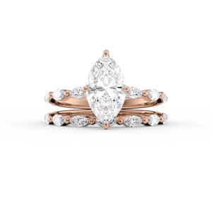 The Lucia Set With A 3 Carat Marquise Lab Diamond
