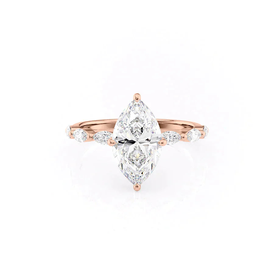The Lucia Set With A 1 Carat Marquise Lab Diamond