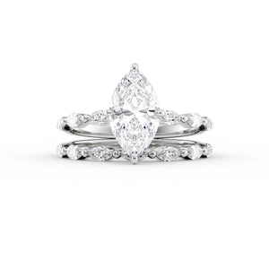 The Lucia Set With A 3 Carat Marquise Lab Diamond