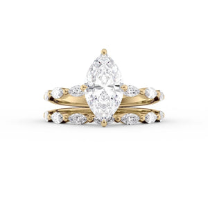 The Lucia Set With A 3 Carat Marquise Lab Diamond