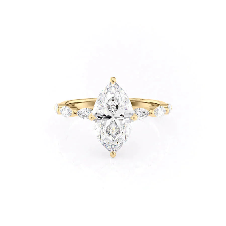 The Lucia Set With A 2 Carat Marquise Lab Diamond