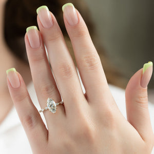 The Lucia Set With A 2 Carat Marquise Lab Diamond