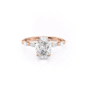 The Lucia Set With A 1.5 Carat Oval Lab Diamond
