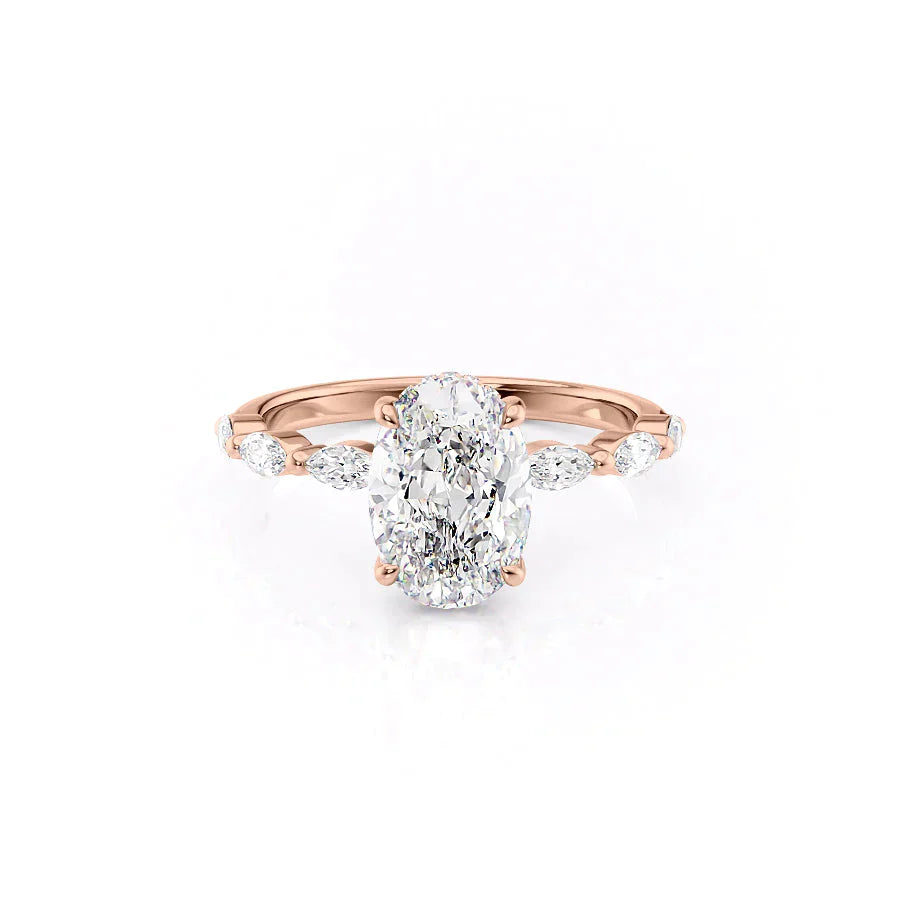 The Lucia Set With A 2 Carat Oval Lab Diamond